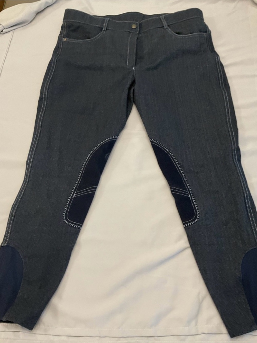 Women’s Black Riding-Style Track Pants with Knee Patches